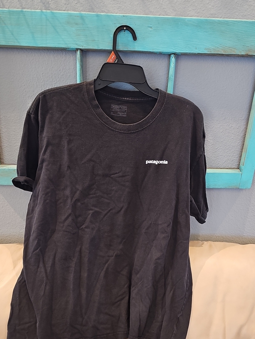 Patagonia Black Short Sleeve Crew T-Shirt with White Logo